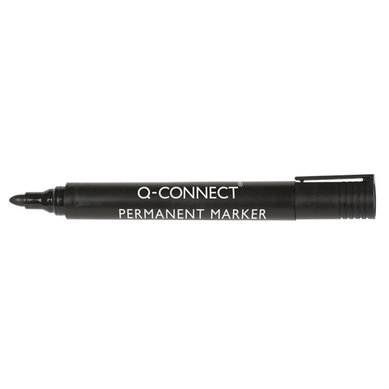 KF26045 Q-Connect Permanent Marker Pen Bullet Tip Black Pack 10 KF26045