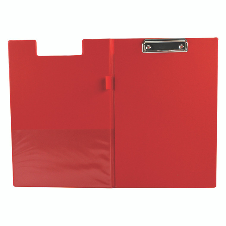 KF01302 Q-Connect PVC Foldover Clipboard Foolscap Red KF01302