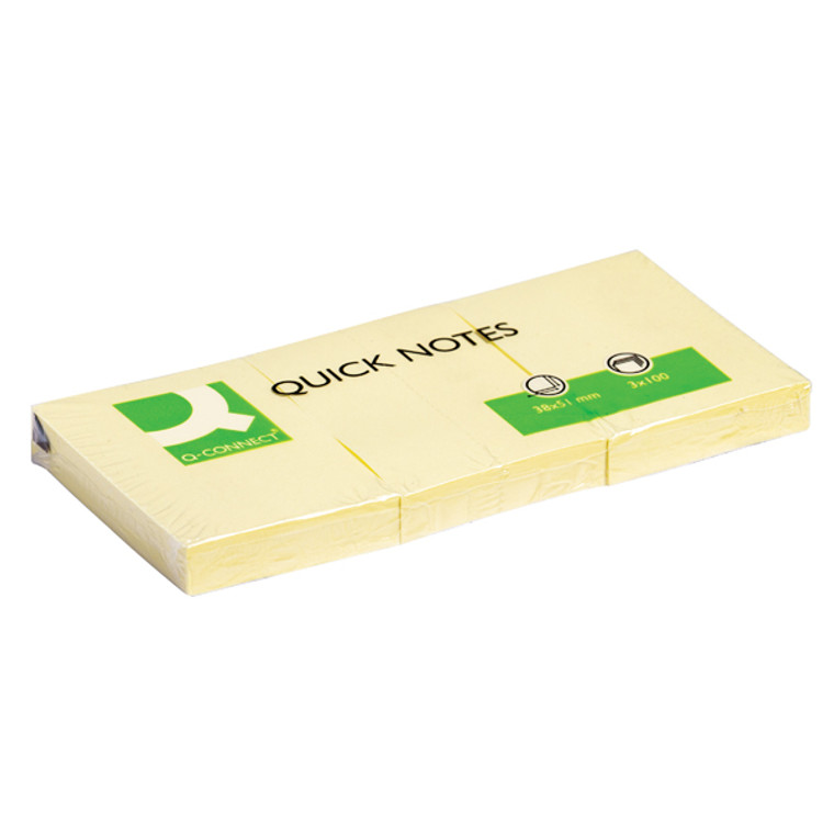 KF10500 Q-Connect Quick Notes 38 x 51mm Yellow Pack 12 KF10500