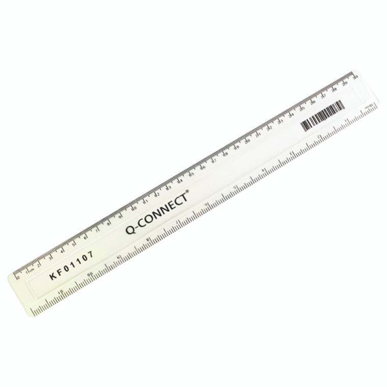KF01107 Q-Connect 300mm 30cm Clear Ruler KF01107