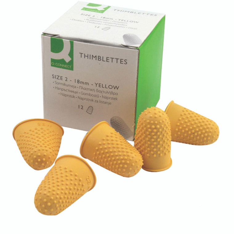 KF21510 Q-Connect Thimblettes Size 2 Yellow Pack 12 KF21510