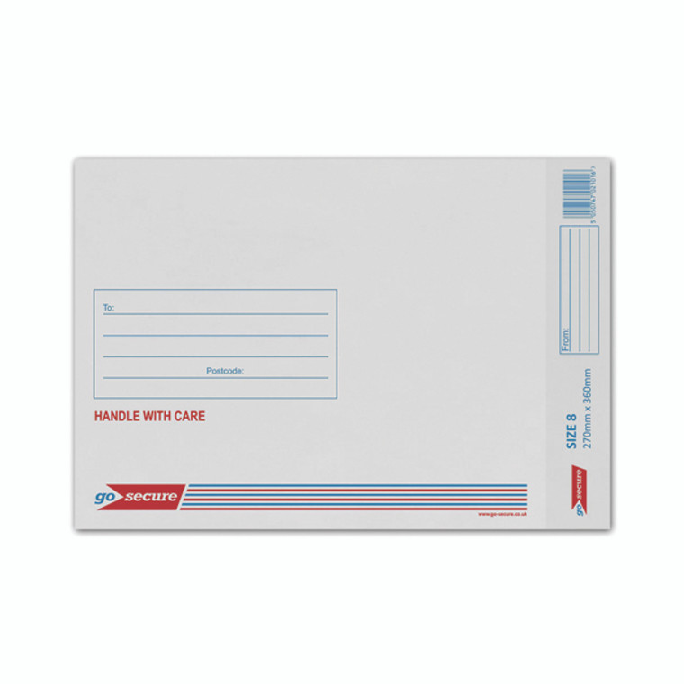 KF71454 GoSecure Bubble Lined Envelope Size 8 270x360mm White Pack 50 KF71454