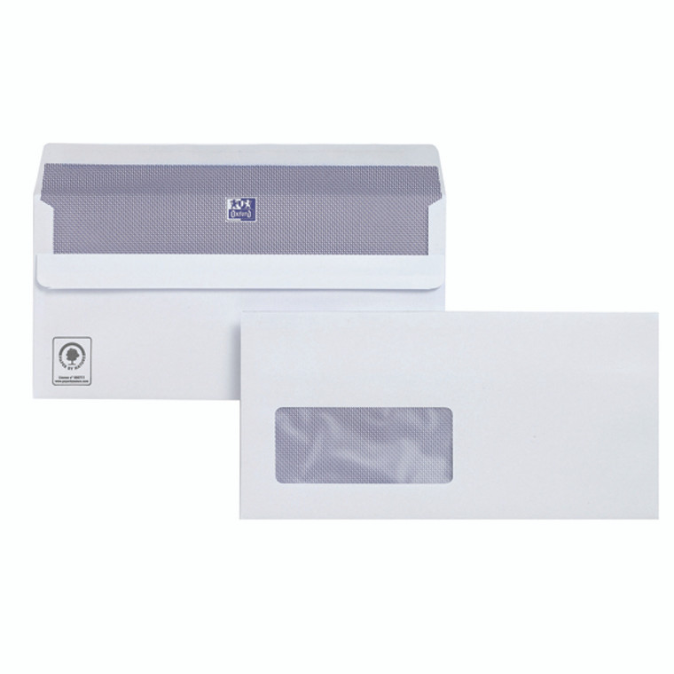 JDC23370 Plus Fabric DL Envelopes Window Wallet Self Seal 120gsm White Pack 250 C23370