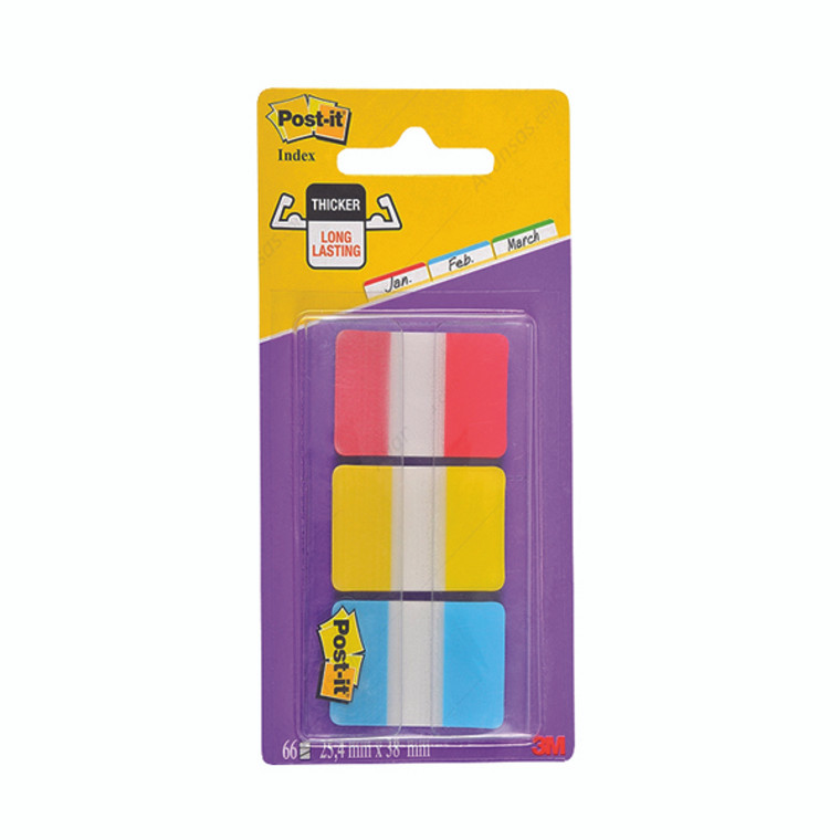 3M97592 Post-it Strong Index Full Colour Red Yellow Blue Pack 66 686-RYB