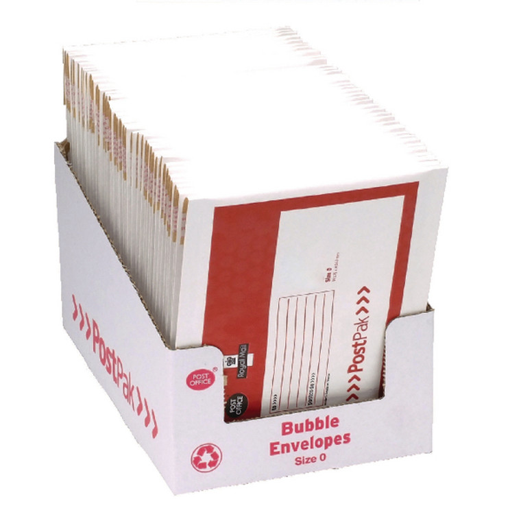 UB21120 Post Office Postpak Size 0 Bubble Envelopes Pack 40 41629