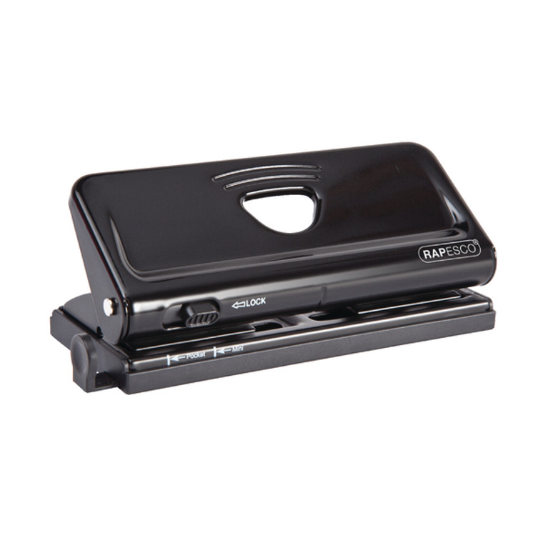 HT45429 Rapesco Diary Adjustable Six-Hole Punch Black PF66POB1