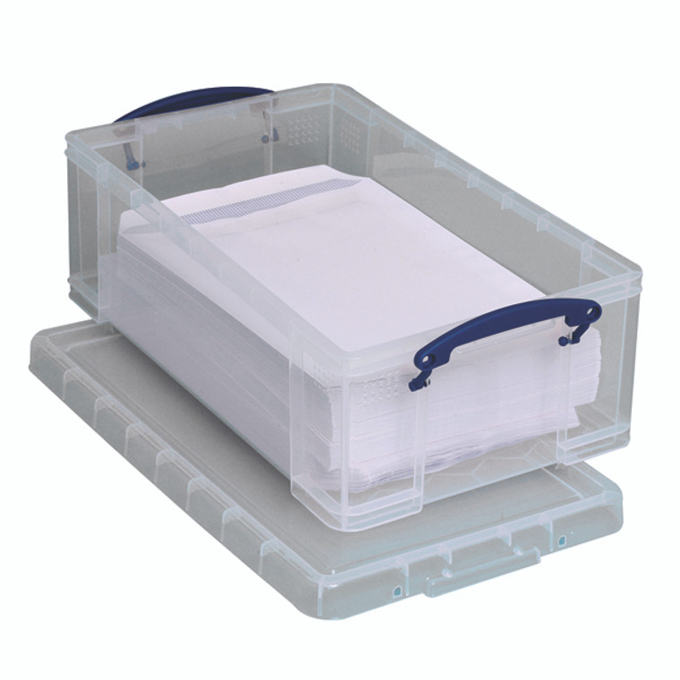 RUP80501 Really Useful 12L Plastic Storage Box With Lid 465x270x150mm C4 Clear 12C