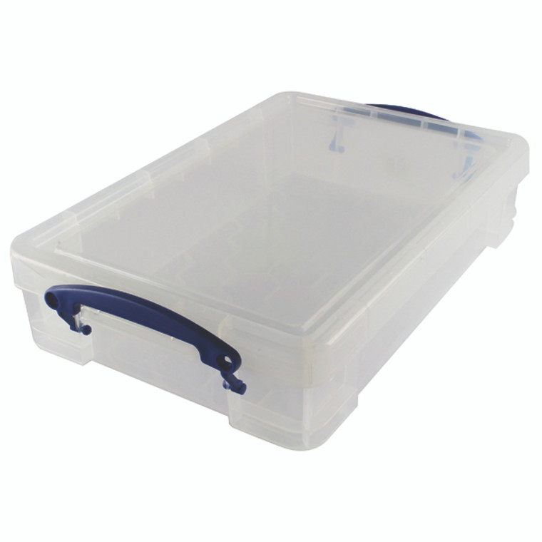 RUP80044 Realitrelitrey Useful 4 litre Plastic Storage Box With lid 395x255x80mm Clear KING4C