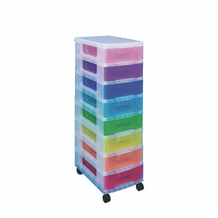 RUP63346 Really Useful Storage Tower With 8 Drawers Multicoloured DT1007