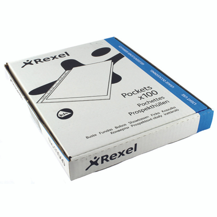 RX11040 Rexel Superfine Pocket Top Opening A4 Clear Pack 100 RSPA4 11040