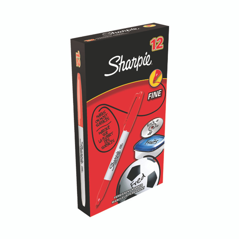 GL52221 Sharpie Permanent Marker Fine Red Pack 12 S0810940