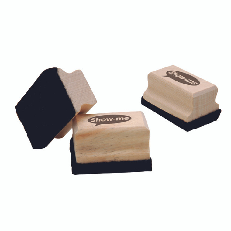 EG60143 Show-me Mini Wooden Handled Felt Whiteboard Eraser Pack 30 WME30