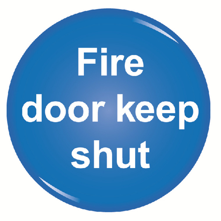 SR11245 Domed Sign Fire Door Keep Shut Symbol 60mm RDS9