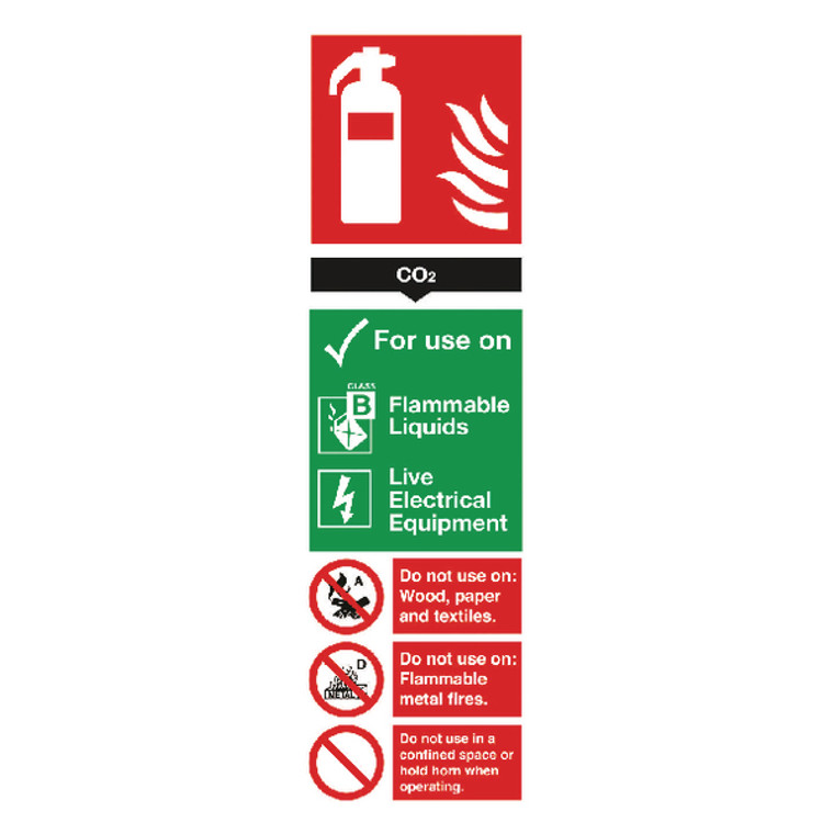 SR71139 Safety Sign Carbon Dioxide Fire Extinguisher 280x90mm PVC F103 R