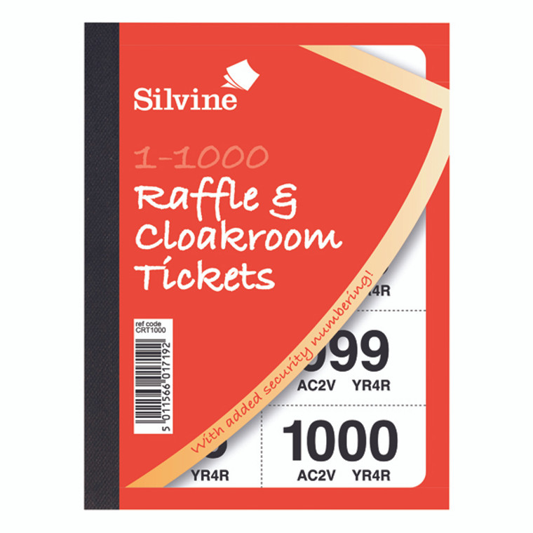 SV43330 Cloakroom Raffle Tickets 1-1000 Pack 6 CRT1000