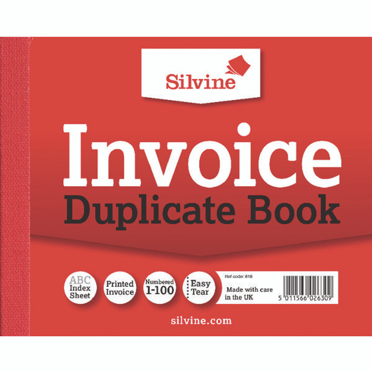 SV42630 Silvine Duplicate Invoice Book 102x127mm Pack 12 616