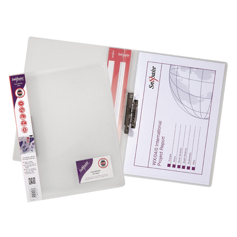 SK03115 Snopake ClampBinder A4 Clear Holds up 100 sheets 80gsm paper Pack 10 12772