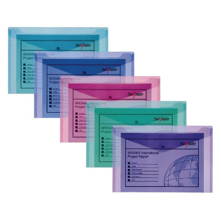 SK10088 Snopake Polyfile Electra Foolscap Plus Assorted Pack 5 10088