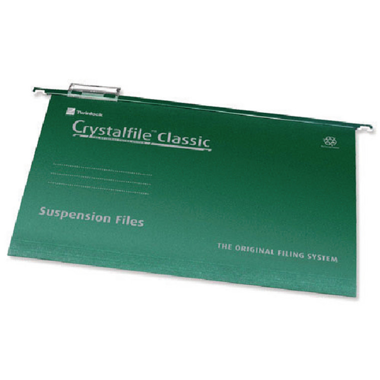 TW78045 Rexel Crystalfile Classic Suspension File A4 Green Pack 50 78045