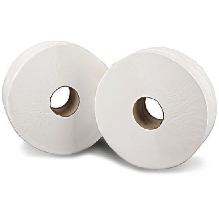 WX03811 Mini Jumbo White 2-Ply Toilet Roll 150 Metres Pack 12 J26150