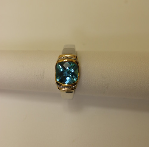 Blue Topaz Two Tone Ring