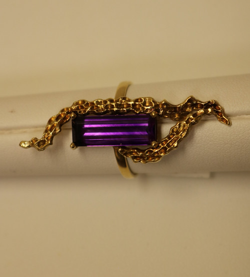 Large Rectangle Amethyst Ring