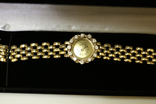 14k Gold, Diamond Bezel Watch