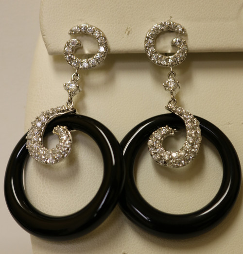 Onyx and CZ Earrings