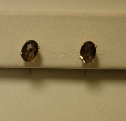 Smoky Quartz Stud Earrings