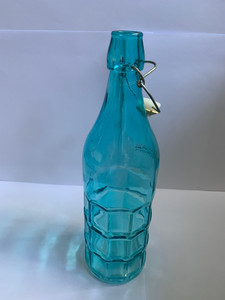 Light blue water bottles