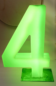 Large glow number 4 great for 4th, 14th or 40th birthdays