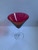 Red glass cocktail glasses for table centres