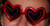 Plastic Love heart Glasses Red