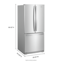 Réfrigérateur à portes françaises - 30 po - 20 pi cu Whirlpool® WRF560SFHZ