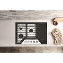 Whirlpool® Table de cuisson au gaz avec grille à charnière 2 en 1 convertible en plaque chauffante, 30 po WCGK7530PS