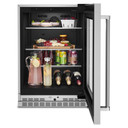 Kitchenaid® Réfrigérateur sous le comptoir avec porte en verre et tablettes à accents métalliques - 24 po KURR314KSS