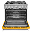 Cuisinière commerciale intelligente bicombustible KitchenAid®, 6 brûleurs, 36 po KFDC506JYP