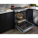 Kitchenaid® Cuisinière au gaz, à convection, commandes frontales, 5 brûleurs, 30 po KSGB900ESS