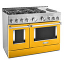 Cuisinière commerciale intelligente au gaz KitchenAid® avec plaque chauffante, 48 po KFGC558JYP