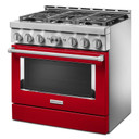 Cuisinière commerciale intelligente au gaz KitchenAid®, 6 brûleurs, 36 po KFGC506JPA
