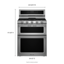 Cuisinière bi-combustible à four double à convection avec 5 brûleurs - 30 po KitchenAid® KFDD500ESS