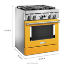 Cuisinière commerciale intelligente bicombustible avec 4 brûleurs - 30 po KitchenAid® KFDC500JYP