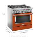 Cuisinière commerciale intelligente au gaz KitchenAid®, 6 brûleurs, 36 po KFGC506JSC