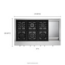 Kitchenaid® Table de cuisson commerciale au gaz avec 6 brûleurs et plaque chauffante - 48 po KCGC558JSS