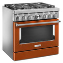 Cuisinière commerciale intelligente bicombustible KitchenAid®, 6 brûleurs, 36 po KFDC506JSC