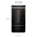 Réfrigérateur encastré à portes françaises en inox avec design intérieur platine et fini printshieldtm - 24.2 pi cu - 42 po KitchenAid® KBFN502EBS