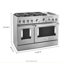 Cuisinière commerciale intelligente bicombustible KitchenAid® avec plaque chauffante, 48 po KFDC558JSS