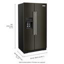 Réfrigérateur côte à côte à profondeur de comptoir avec distributeur extérieur d’eau et de glaçons - 19.9 pi cu - 36 po KitchenAid® KRSC700HBS