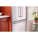 Kitchenaid® Réfrigérateur à portes françaises à profondeur de comptoir et distributeur intérieur de 20 pi cu, 26 po KRFC136RWH