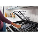 Whirlpool® Cuisinière au gaz intelligente à commandes frontales de 30 pouces avec technologie de cuisson à air, vapeur/auto-nettoyage, préchauffage à grande vitesse et capacité de 5.3 pi cu WSGS7530RZ